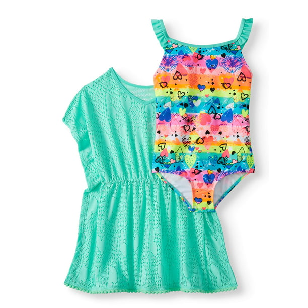 India Boutique Kids dress/Swimsuit Cover-up Aqua Size S Fits 2-5 Child 